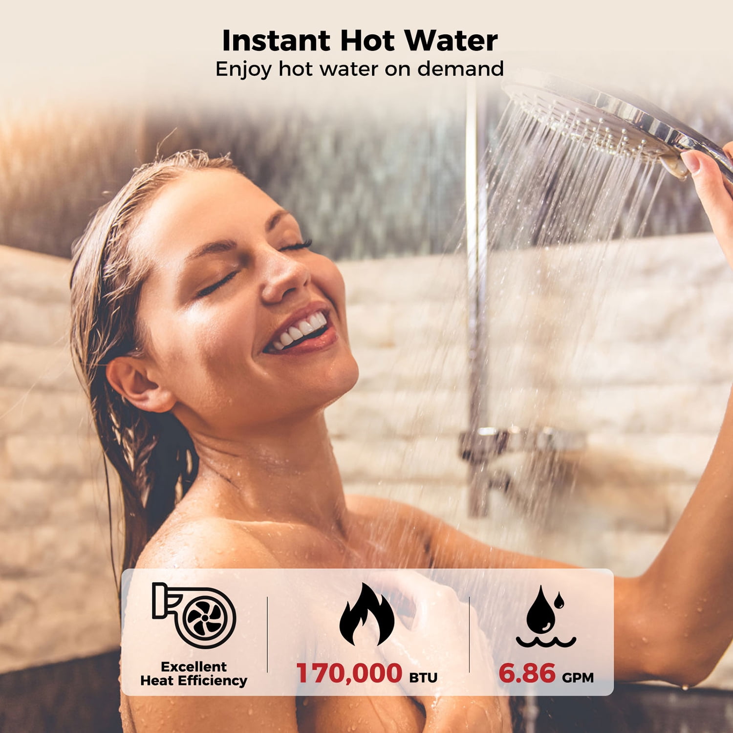 CAMPLUX Climatech 7, 6.86 GPM 170,000 BTU 120V Indoor Propane Tankless Water Heater with LED Display, CSA Certified, CA686WLP