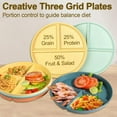 thumbnail image 6 of Pakyozj Divided Plates for Adults, Unbreakable Portion Control Plate Sectioned with Dividers, 9 Inch Plastic Food Separator Dinner Plates Lightweight Compartment BPA Free Reusable Microwave Safe, 6 of 8