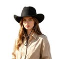 thumbnail image 3 of LILIYA Packable Western Cowboy Hat for Women and Men, Lightweight Travel Hats with Adjustable Fit, Wide Brim Sun Protection Headwear for Camping Hiking and Holiday Trips, 3 of 5