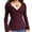A-Red, variant on EMMIOL Women's Lightweight V-Neck Lace Trim Button Up Cardigan Long Sleeve Ribbed Knit Slim Fit Top