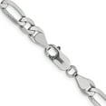 thumbnail image 3 of 14K White Gold Figaro Chain Styles Necklace 6 mm Flat 24 inch, 3 of 4