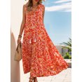 thumbnail image 2 of ZOELNIC Women's Summer Boho Dress Sleeveless V-Neck Maxi Sundress, Casual Loose Fit Tie-Dye Print Beach Dress, L, 2 of 7