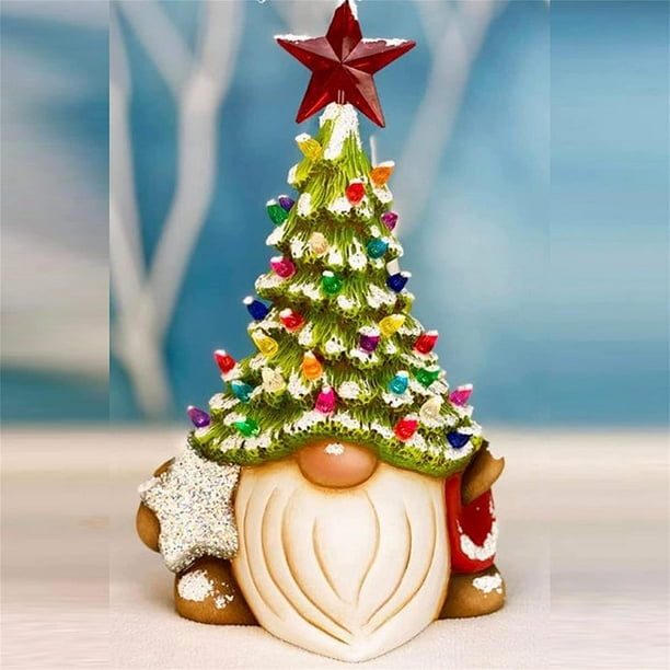 Ceramic Gnome Christmas Tree, Faceless Doll Gnome Christmas Tree