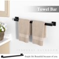 thumbnail image 2 of 5-Pieces Matte Black Bathroom Accessories Set, 23.6 Inch Bath Towel Bar Set, SUS 304 Stainless Steel Bathroom Hardware Set, Towel Racks for Bathroom Wall Mounted., 2 of 8