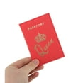 thumbnail image 3 of Unique Bargains 1 Pc Passport Holder Crown Letter Passport Sleeve Red, 3 of 5