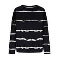 thumbnail image 4 of TIMIFIS Chandail Rayé Noir pour Femmes Manches Longues Décontracté Automne Hiver Mode Col Rond, 4 of 5