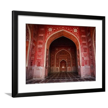 Taj Mahal Hawaii - Interior of Red Sandstone Mosque in Grounds of Taj Mahal Framed Print Wall Art By Kimberley Coole