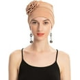 thumbnail image 4 of Dalrosia Women Turban Beanie Hat with Flower Chemo Headwear Elastic Head Wrap Cap, 4 of 7