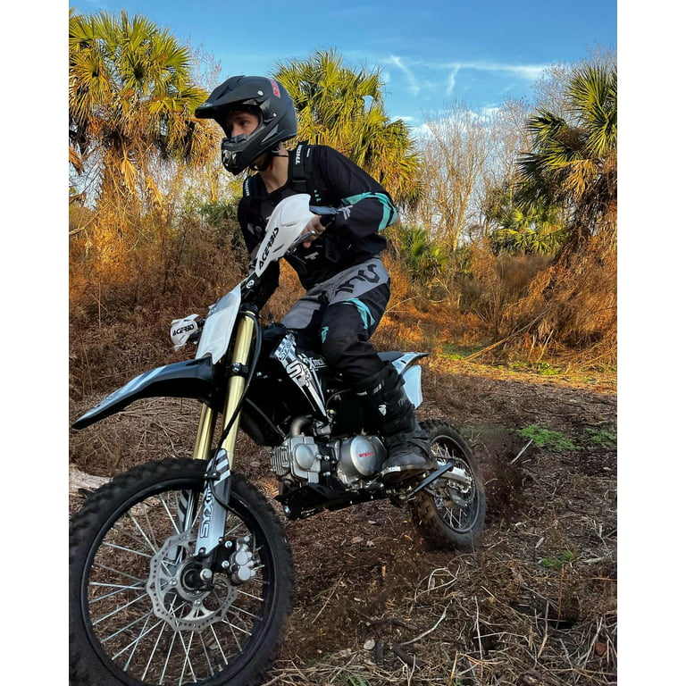 SYX MOTO New Whip 125cc 4-Stroke Gas Dirt Bike Kick Start Black/White 