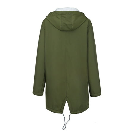 Ladies Fashion Waterproof Plus Fleece Outdoor Sports Pocket Hooded Hem Split Jacket Jacket Women Sol | Walmart (US)