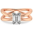 thumbnail image 4 of IGI Certified 3 Carat Emerald Shape Lab Grown Diamond Engagement Ring | 14K Rose Gold | Stella Criss Cross Solitaire Lab Diamond Ring | FG-VS1-VS2 Quality Friendly Diamonds, 4 of 6