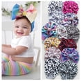 thumbnail image 4 of Diademas con lazos para bebés, turbantes con flores para niñas pequeñas, gorros elásticos, gorros para niñas, accesorios para el cabello para bebés, color blanco, 4 of 5