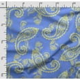 thumbnail image 2 of Soimoi Paisleys Printed, Polyester Fleece, Fabric by The Yard Sewing DIY Stretch Fabric 56 Inches Wide, WarmFabric for Hats, Coats, Gloves, Blankets, Blue, 2 of 5