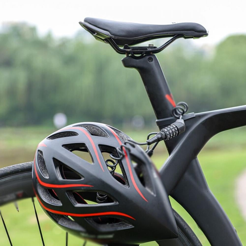 Anti Theft Helmet Lock 4 Digit Code MTB Bicycle Scooter Bike Cable Lock Portable 