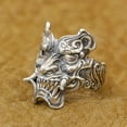 thumbnail image 5 of 925 Sterling Silver Devil Mask Biker Ring Punk Skull Jewelry TA501 US Size 12.5, 5 of 16