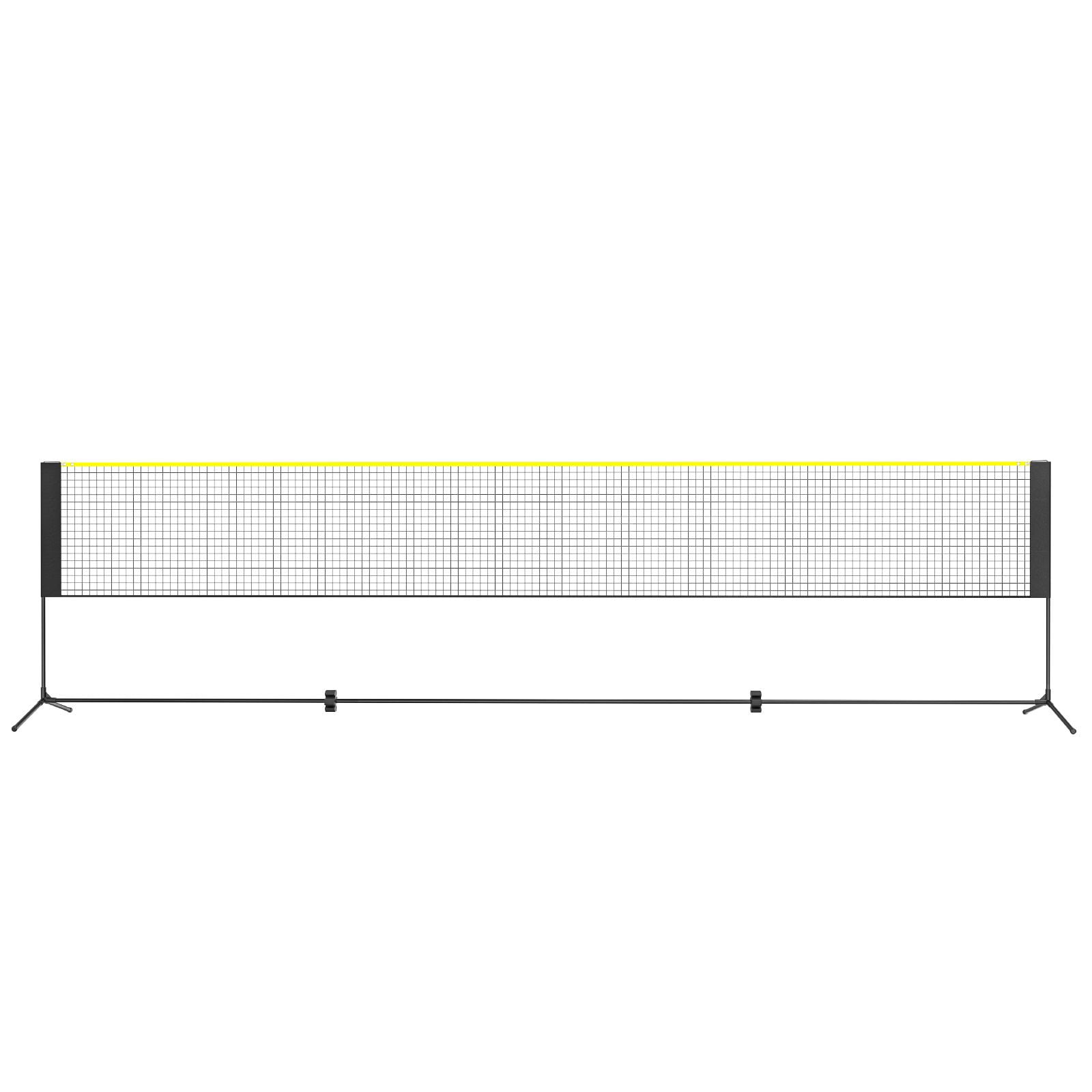 17 FT convenient Badminton Net Height Adjustable, Foldable Volleyball Pickleball Tennis Net with Poles, Stand, Carry Bag