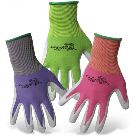 Glove Cufflinks - 8438S Small LadyFinger Women's Nitrile Palm Gloves Asst Colors