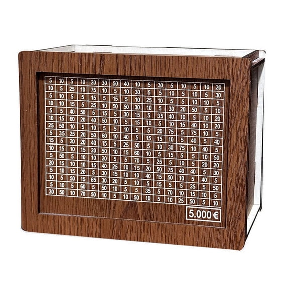 Retro Money Box Japanese Piggy Bank with Counter Coin Boxes Wooden Children Budget,5000