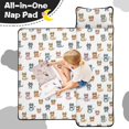 thumbnail image 4 of Cat and Bowtie White Pattern Teens Toddler Nap Mat with Pillow, Sleeping Mat Bag for Preschool Daycare 60"x20", 4 of 6
