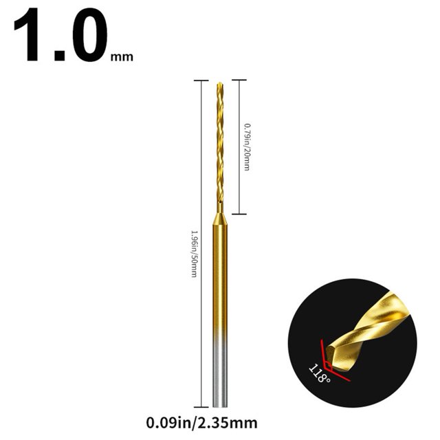 EchoBliss Broca Peradora De Precisión De Tamaño Pequeño Desde 0.6 Hasta 2.2Mm Con Un Diámetro De Barra De 2.35Mm Herramienta De Talador De Agujero De Grabado