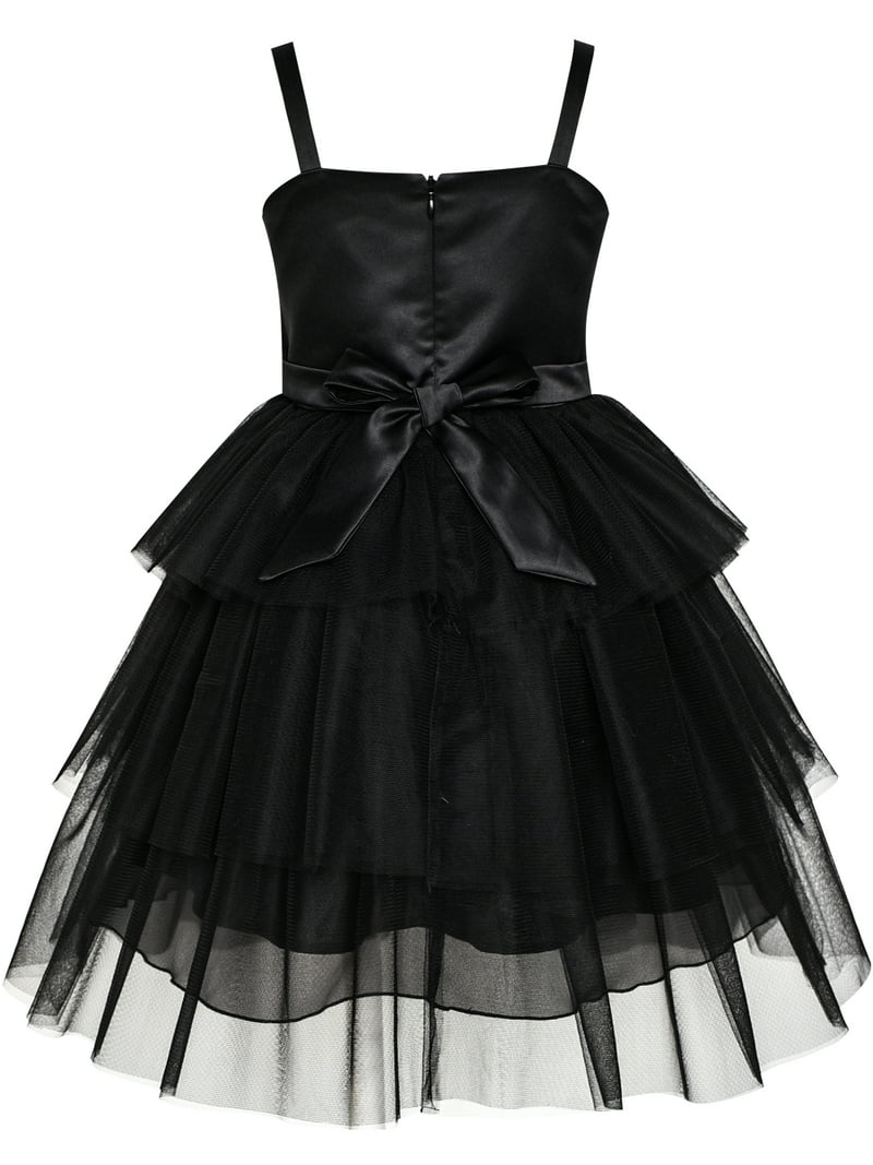 ワンピース treat urself black cat tired frill dress Amazon.com: LT61 Girls Dress Cat Face Black Tower Ruffle