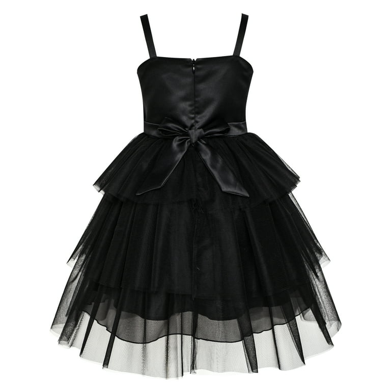 Girls Dress Cat Face Black Tower Ruffle Dancing Party 4