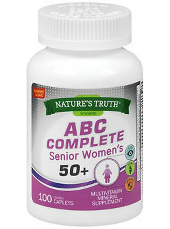 Senior ABC Complete Multivitamin For Women  Over 50 Plus | 100 Caplets | Non-GMO & Gluten Free | By Nature's Truth