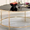 thumbnail image 4 of Bowery Hill Contemporary Glass Top Round Coffee Table in Gold, 4 of 5