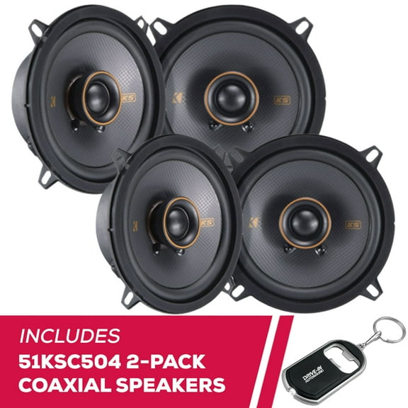 New Kicker 2-Pack 51KSC504 5.25" 4 Ohms 2-Way Coaxial Speakers - High Power Handling
