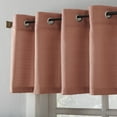 thumbnail image 4 of Mainstays Solid Semi Sheer Curtain Tier Pair and Valance Set, 3 Piece Ready Made Kitchen Curtains, Terracotta, 54" W x 36" L, 4 of 7