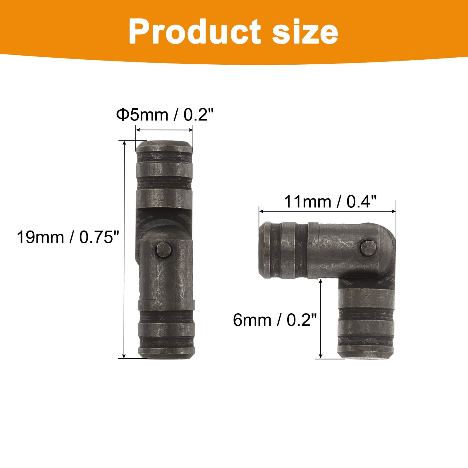 Unique Bargains Invisible Barrel Brass Hinges for Concealed Applications 5x19mm Black