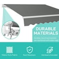 thumbnail image 3 of Zimtown Manual Retractable Awning, 13 x 8 ft Outdoor Patio Awning Retractable Sun Shade, Water-Resistant Polyester, 3 of 10
