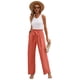 thumbnail image 2 of Pantalones de Salón de Pierna para Mujer, Color Rojo Coral, Talla S, 2 of 8