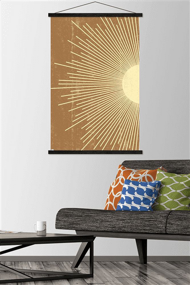 Abstract Sun Wall Poster with Magnetic Frame, 22.375" x 34"