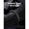 thumbnail image 5 of Bandmax 9MM Thorns Cuban Link Chain Bracelet for Men Dad Son Father's Day Graduation Gift Stainless Steel Black Curb Chain Bracelet for Women Punk Jewelry, 5 of 9