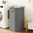 thumbnail image 2 of BGTREND Slim Laundry Hamper with Lid 110L Foldable Clothes Basket with Removable Mesh Bag & Handle for Closet Bathroom Bedroom (Gray), 2 of 7