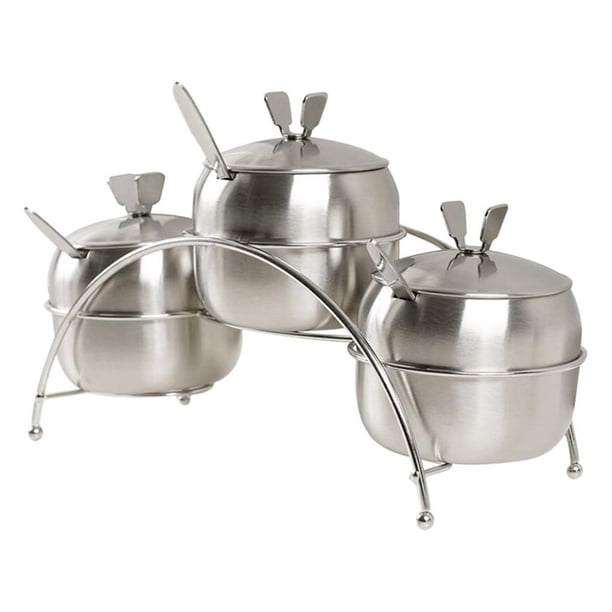 Naiovety Azucarero de acero inoxidable con tapa y cuchara de azúcar para cocina Cocina y Comedor caja de taza de azúcar