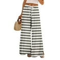 thumbnail image 2 of Dress Pants Women Petite High Waisted Wide Leg Summer Beach Vacation Women's Pants Boho Lounge Casual Palazzo Trousers White 2XL, 2 of 7