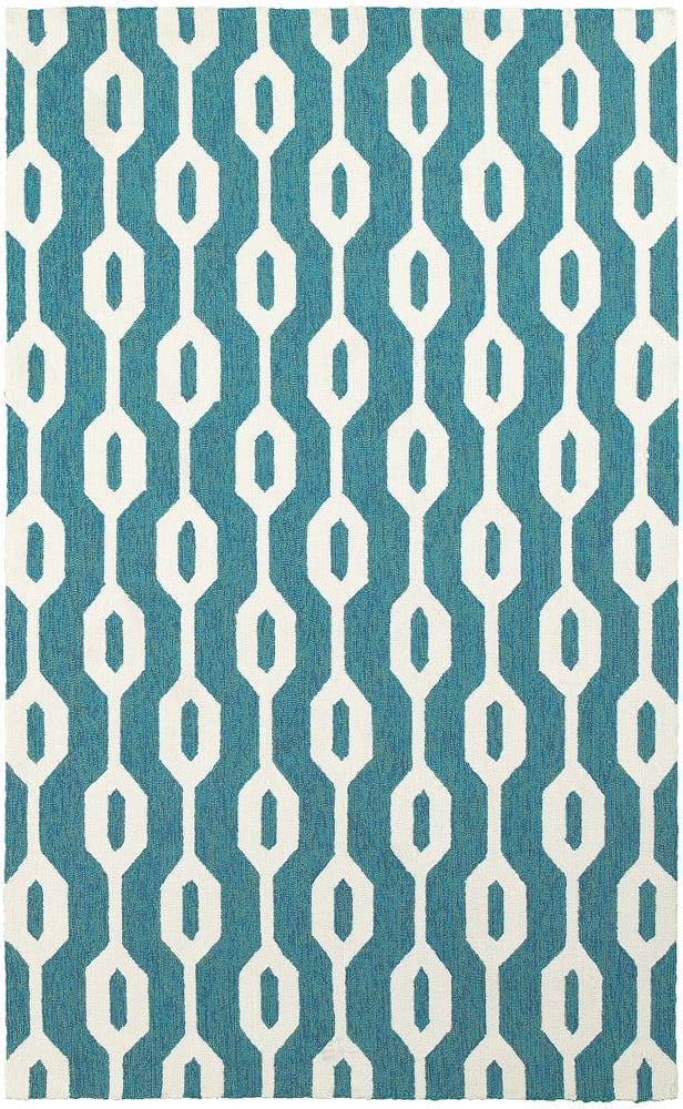 Tommy Bahama Atrium Area Rug 51102 Blue Ovals Lines 10' x 13' Rectangle