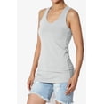 thumbnail image 3 of TheMogan Women's Basic Scoop Neck Racerback Stretch Cotton Tank Top Sleeveless Sporty Tee Light Grey M, 3 of 7