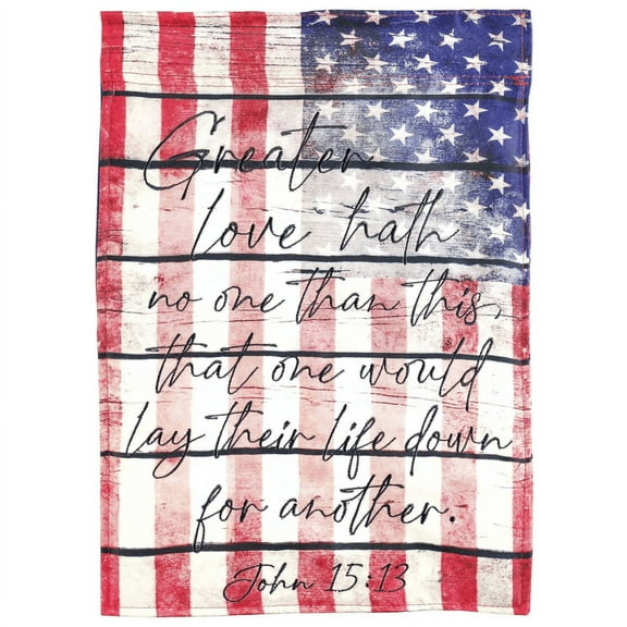 Magnolia Gardens FLAG-2095 13 x 18 in. Greater Love John 15-13 Double Applique Garden Flag