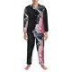 thumbnail image 3 of Balery Pink White Ocean Waves Pijama para Hombre de Dos Piezas con Manga Larga, Conjunto de Dormir y Descanso Suave con Bolsillos-Small, 3 of 7