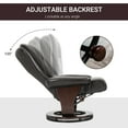 thumbnail image 3 of HOMCOM Swivel Recliner Chair Thick Padded with Storage Ottoman, Wrapped Wood Base & Faux Leather for Living Room, Bedroom, Office, Dark Brown, 3 of 8