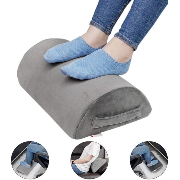 Ideal for Airplane Adjustable Under Desk Foot Rest Non-Slip Half-Cylinder Footstool Footrest Ergonomic Footrest Cushion Reduces Pressure on Legs Home and Office Travel 