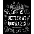 thumbnail image 2 of Junior's Harry Potter Life is Better at Hogwarts Icons  Graphic Tee Black Small, 2 of 3