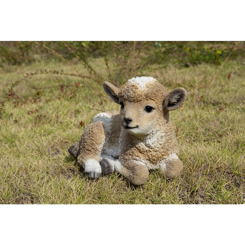 Hi-Line Gift Ltd. Small Brown & White Baby Lamb Lying Down