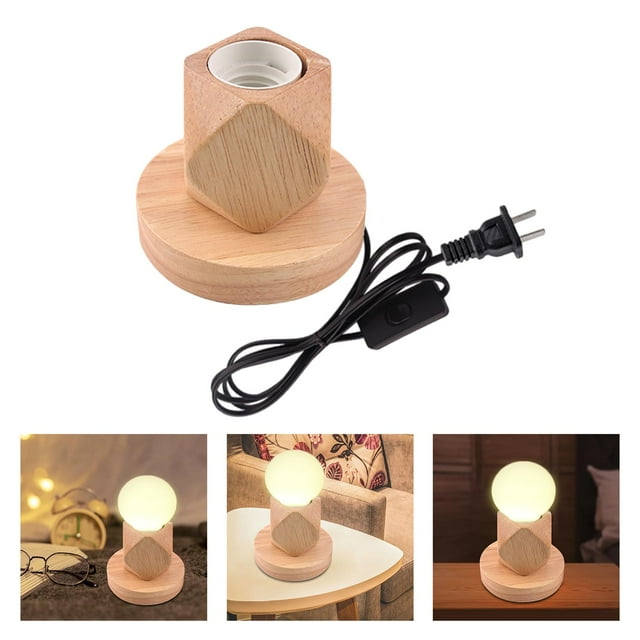 Lámparas de retro Base de lámpara de E27 Lámpara de escritorio pequeña con cable de enchufe Interruptor de encendido / apagado Soporte de 10x8.5x6cm Yinane Pie de lámpara de mesa