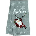thumbnail image 7 of Set of 6, 100% Cotton Assorted Funny Christmas Kitchen Towels with Sentiments on White  Dark Linen Soft and Absorbent Tea Towels/Kitchen Towel Size: 15” x 25"., 7 of 7