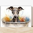 thumbnail image 2 of Greyhound Cute Dog Cat in Bathtube Pictures Painting Prints, Funny Colorfull Animals Bathroom Wall Decor Pet Artworks Pet Gift Ready To Hang, Canvas Wall Art, 2 of 5