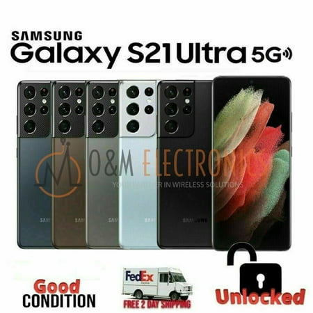 Samsung Galaxy S21 Ultra 5G SM-G998U1 128GB Black (US Model) - Factory Unlocked Cell Phone Very Good